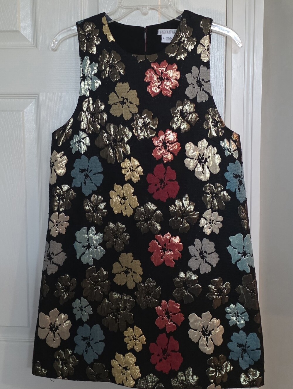 Urban Outfitters Cooperative Sleeveless Metallic Jacquard Floral Mini Dress M